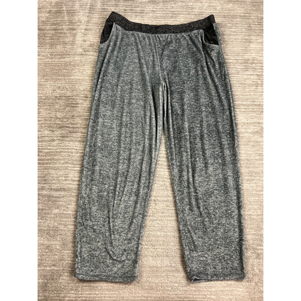 ClimateRight Lounge Pants Women XL Gray Heather Cuddl Duds Relaxed Wide Leg Soft
